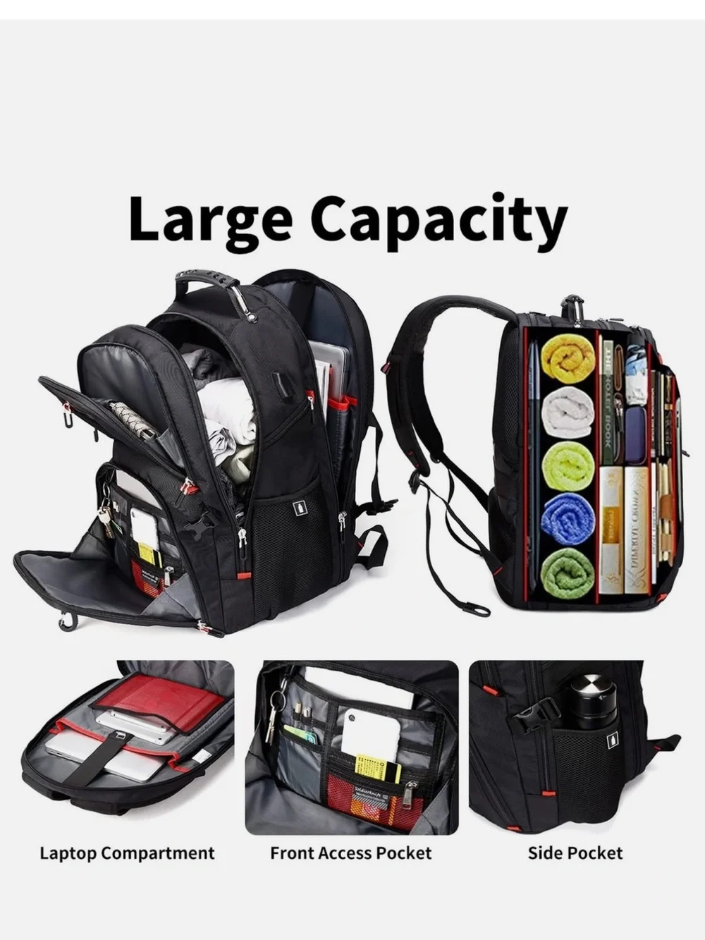 Extra LargeTravel Laptop Backpack Usb Charging Port 17 Inch Computer Shrradoo